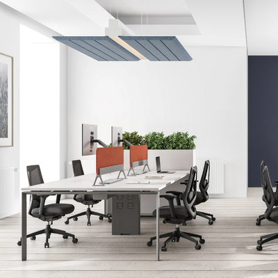 comprar MC3.0 Estación de trabajo para cuatro personas de oficina de doble cara con brazos de monitoreo tubo triangular online manufacture