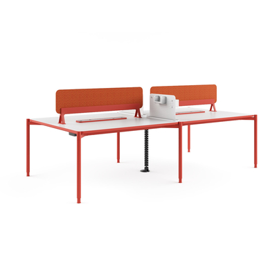 comprar FLEX Estación de trabajo de doble cara para 4 personas Escritorio rojo con pantalla Moderno simple con personal de gestión de cables integrado online manufacture