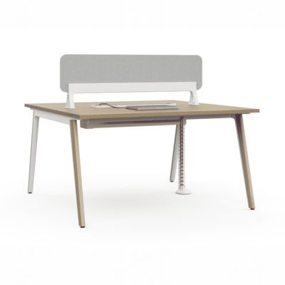 comprar Estación de trabajo escritorio modular estructura de doble tono gestión oculta de cables pantalla de privacidad DUAL online manufacture